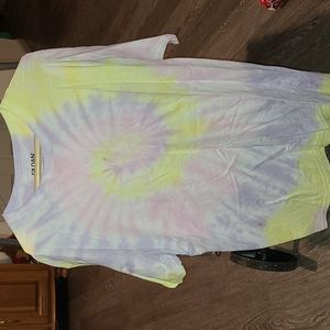 Womens short sleeve handmade tye dye tee shirt, top New Laege